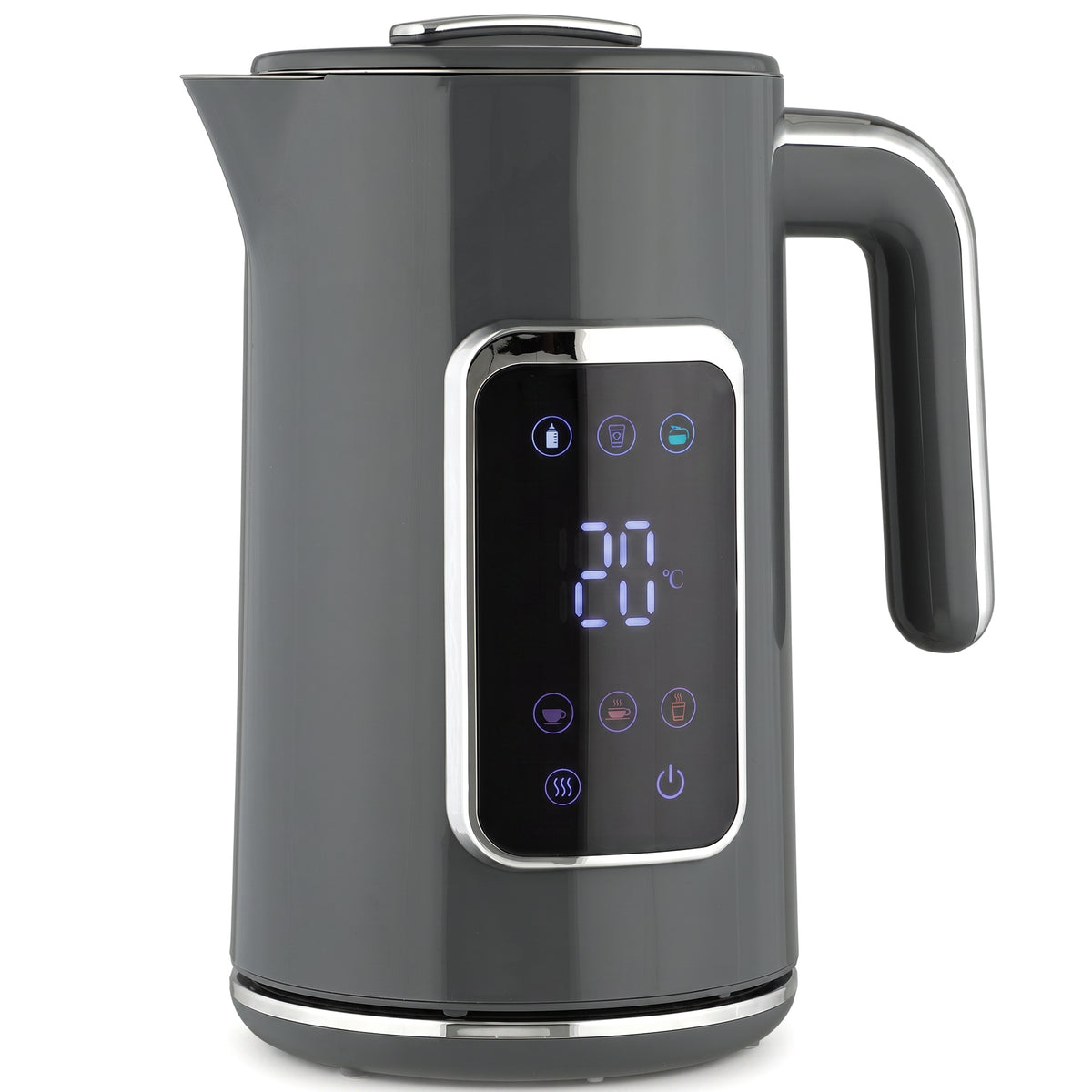 Electric Kettle, 1.7L Fast Boil 3000W Water Kettle with LED Display - Grey