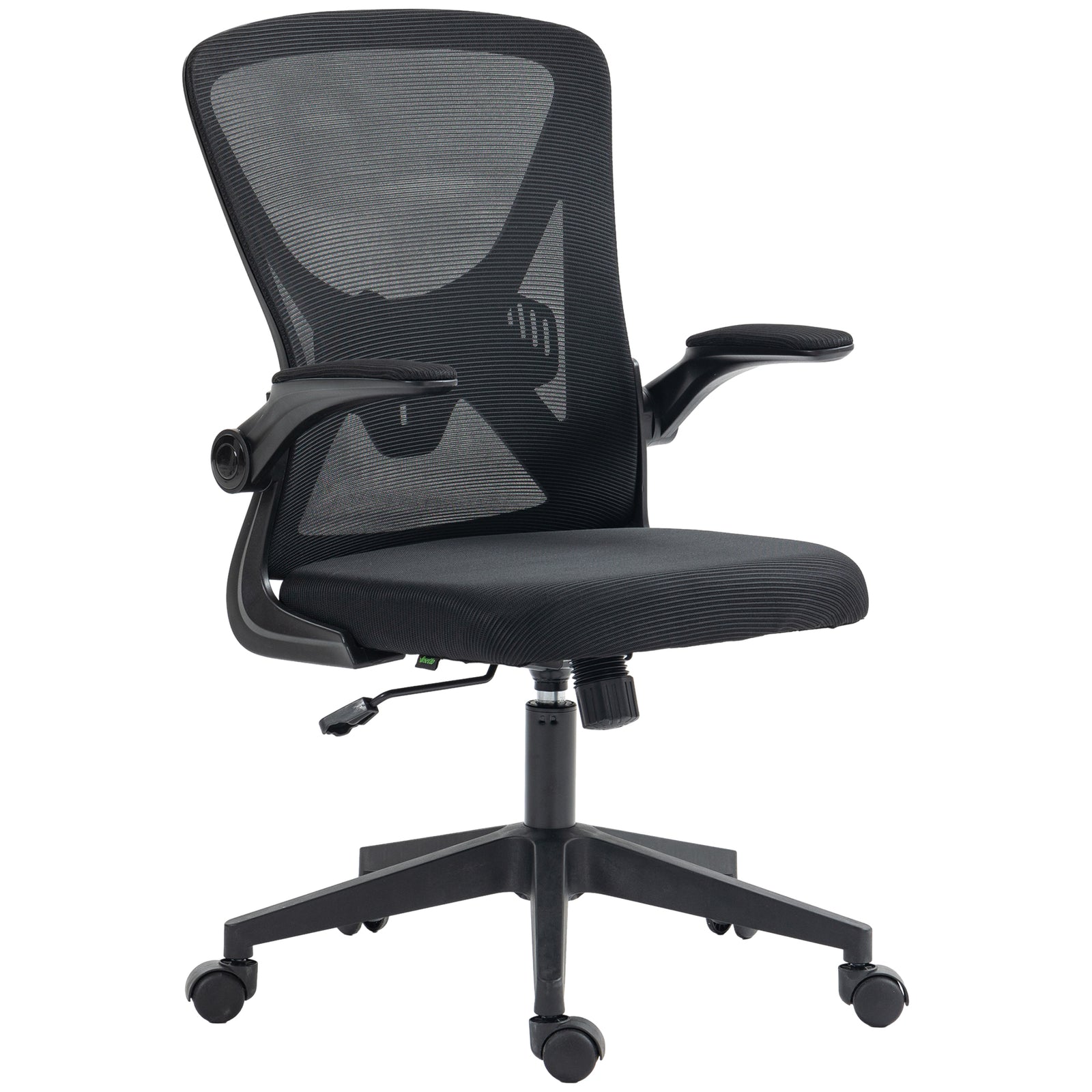 Mesh Back Office Chair, with Flip-Up Arms - Black