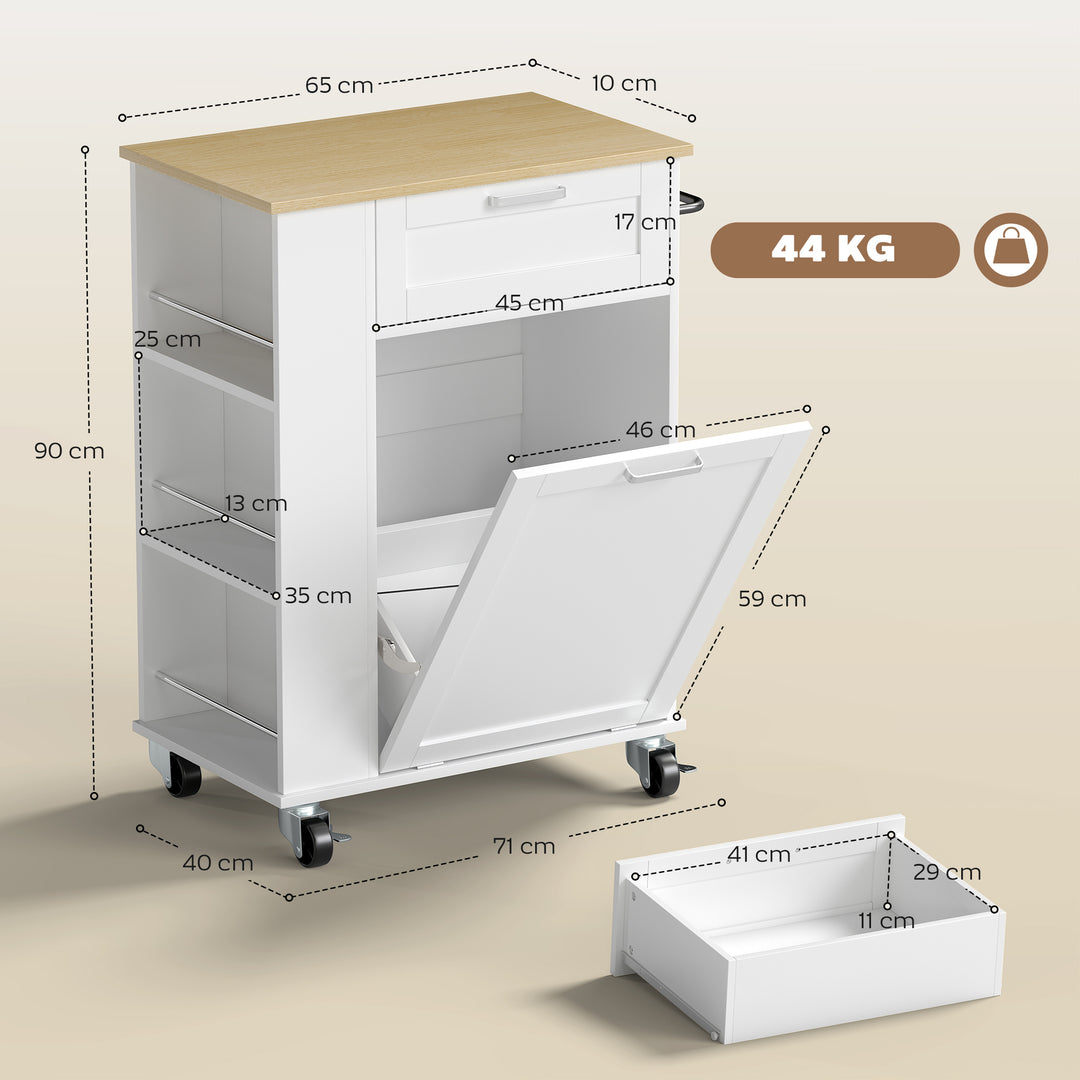 Kitchen Storage Trolley on Wheels, Rolling Kitchen Island with 2 - view 3