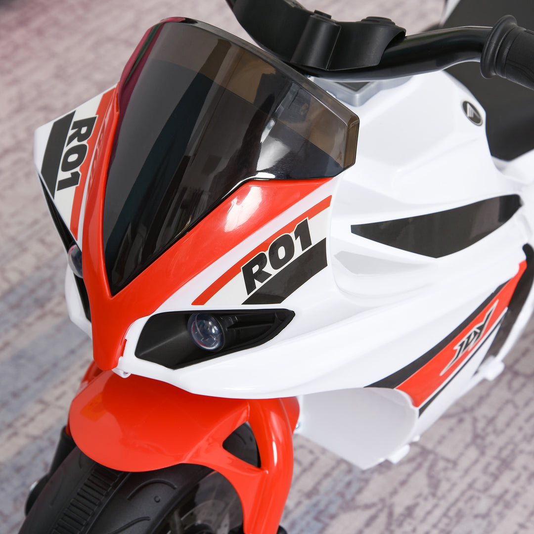 MCL Kids Ride-On Police Bike 3-Wheel Vehicle w/ Music Lights Safe Seat Handlebars Toddler NO POWER Child Learning Fun Development 18-36 Months White