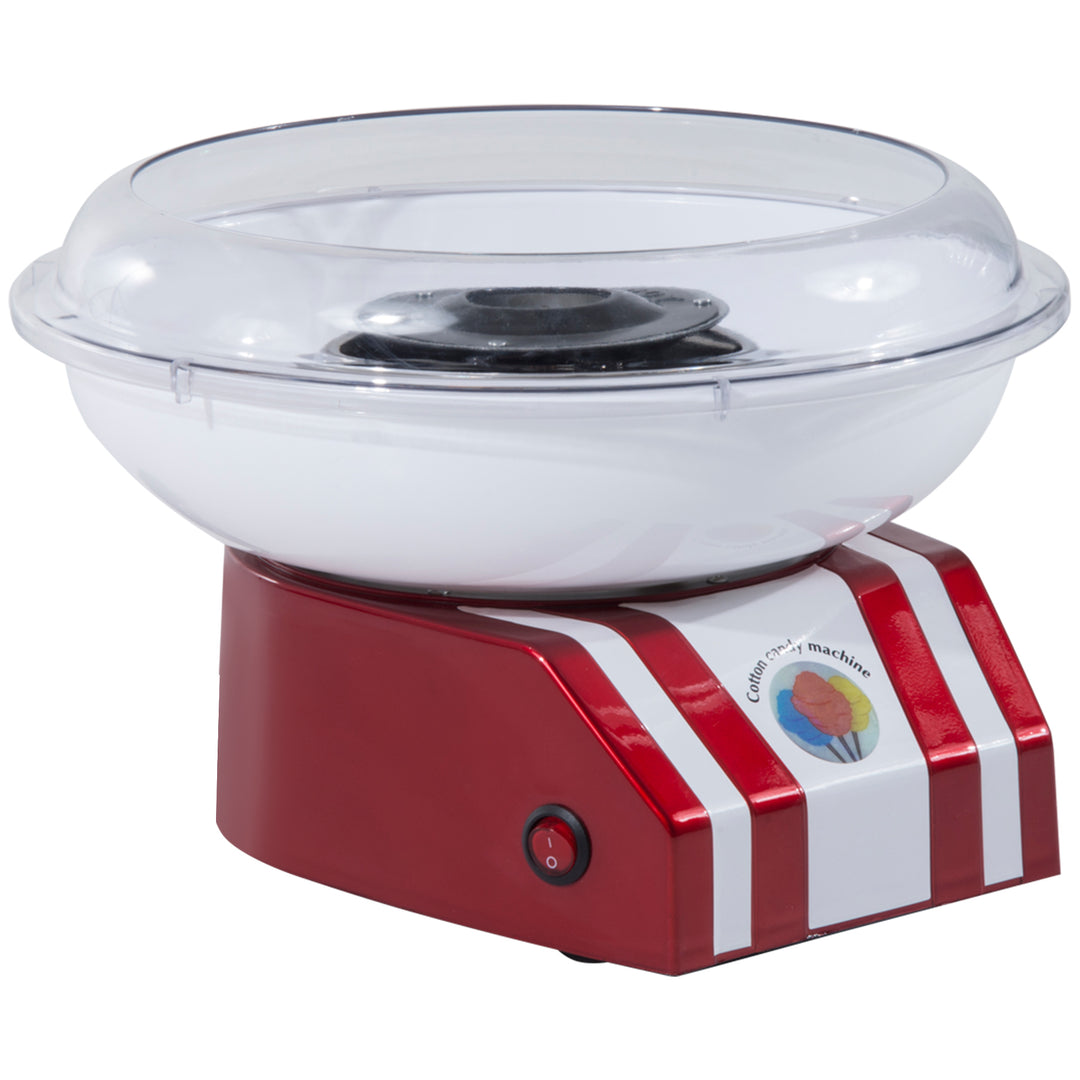 Professional Cotton Floss Machine with 10 Bamboo Sticks, Candy Floss Maker for Children, Adult Party and Birthday, Red
