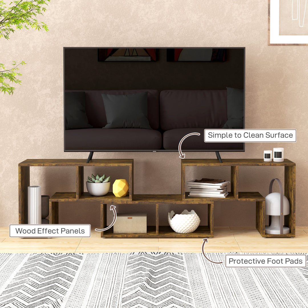 TV Stand for TVs up to 75 Inches, Free Combination TV Unit with Storage Shelves, Extendable Entertainment Centre for Living Room, Rustic Brown