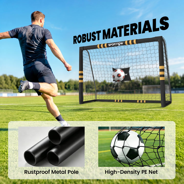 Football Goal, 8 x 5ft Portable Football Net with EPE Foam Padding, PV