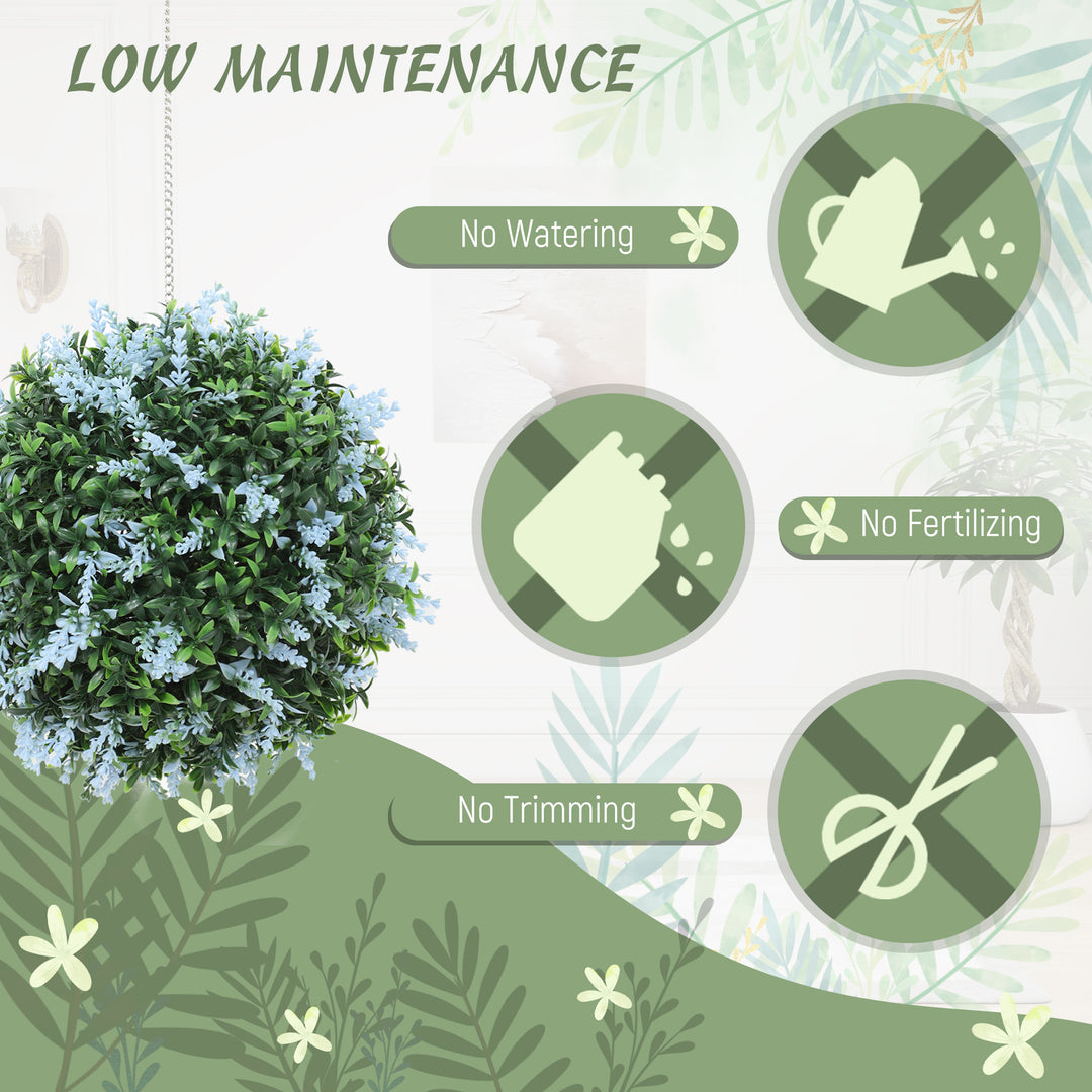 Set of 2 Artificial Plant Topiary Balls, UV-protected Fake Decorative 