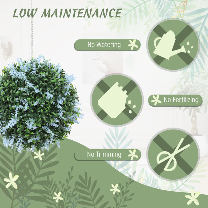 Set of 2 Artificial Plant Topiary Balls, UV-protected Fake Decorative 