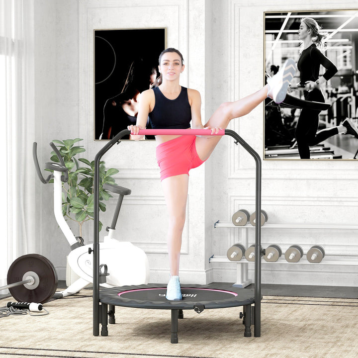 45" Foldable Mini Fitness Trampoline, with Adjustable Foam Handle - view 11
