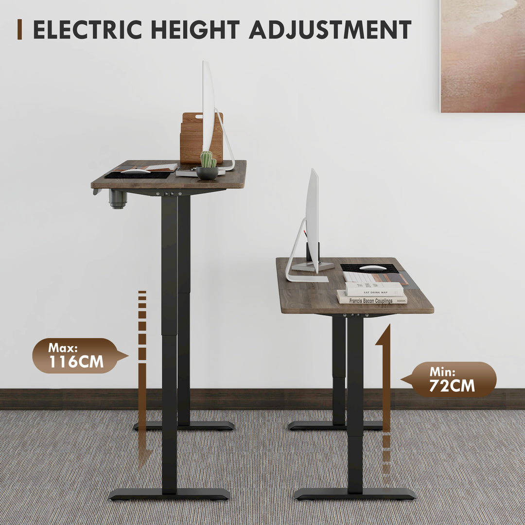 Vinsetto Height Adjustable Electric Standing Desk with 4 Automatic Memory Preset 140cm x 70cm Tabletop Stand Up Desk for Home Office