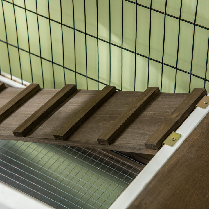 Wooden Rabbit Hutch, Guinea Pig Cage, with Removable Tray, Openable Roof