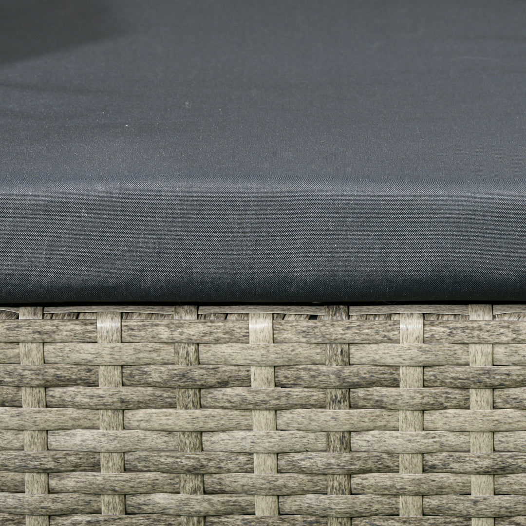 Two-Seat Rattan Chair, with Middle Table - Light Grey