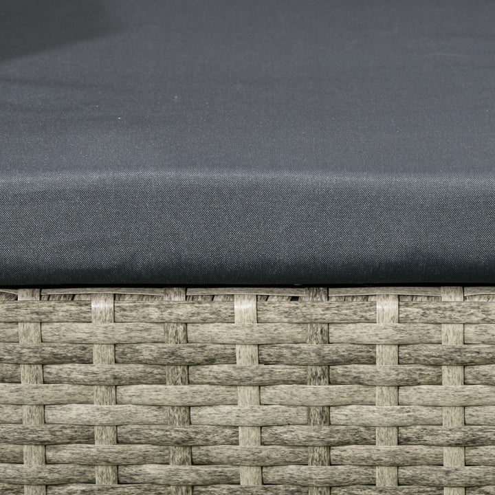 Two-Seat Rattan Chair, with Middle Table - Light Grey