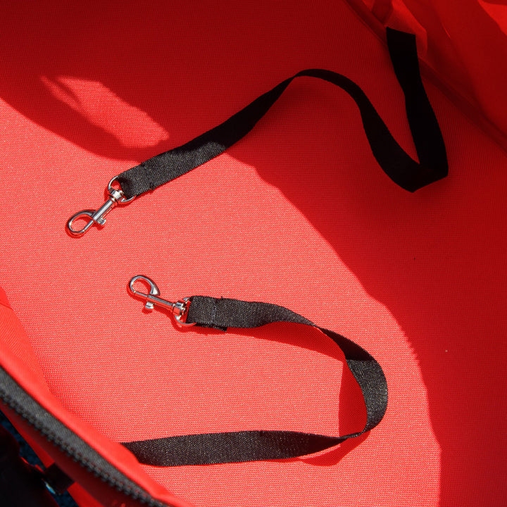 MCL Dog Pram Dog Stroller Foldable Pet Pushchair with 4 Wheels, Safety Leashes, Cup Holder for Small Dogs, Red