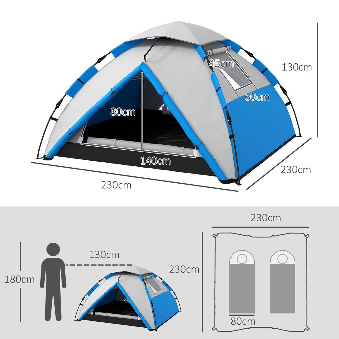 Two-Man One Room Camping Tent, with Accessories - Blue
