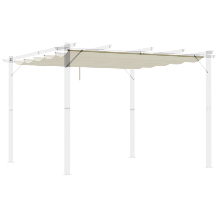 Retractable Pergola Shade Cover, Replacement Canopy Fabric for 3 x 3 (m) Pergola, Gazebo Retractable Roof, Cream White