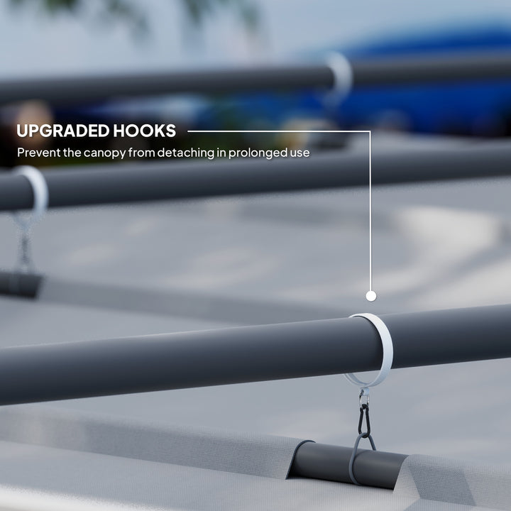 3 x 3m Retractable Roof Metal Pergola - Grey