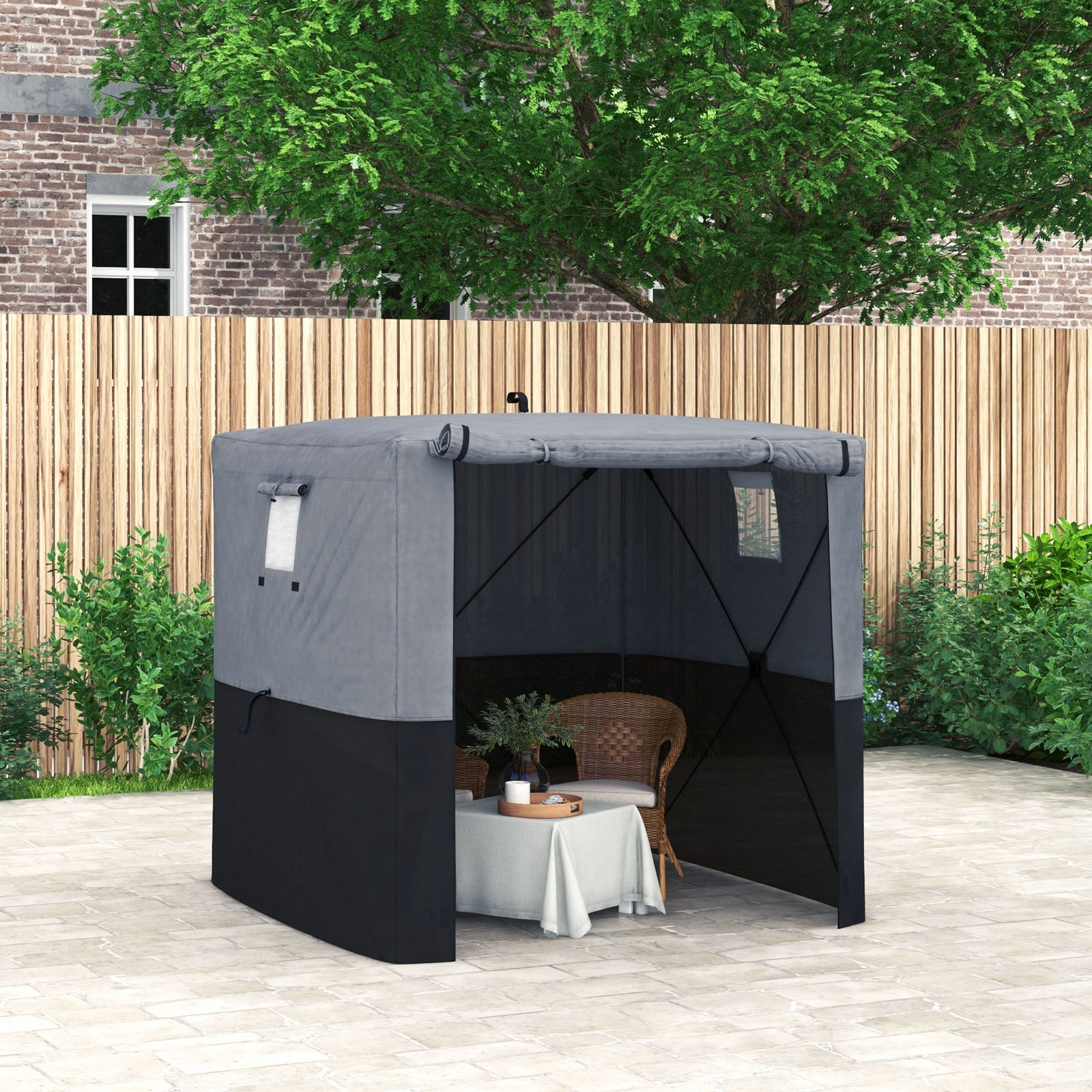 2 x 2m Pop-Up Gazebo, with Accessories - Black