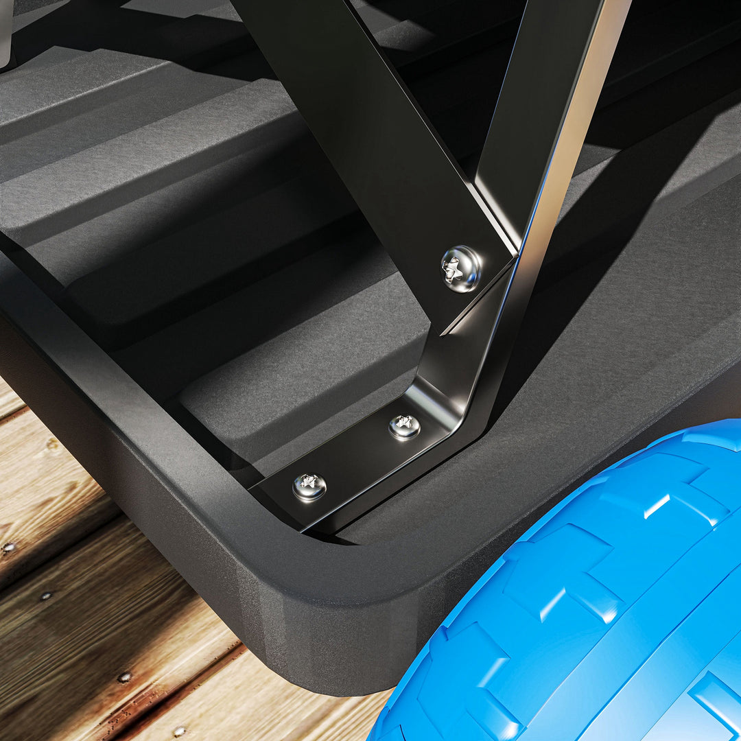 Garden Storage Cart, with Top Seat - Blue