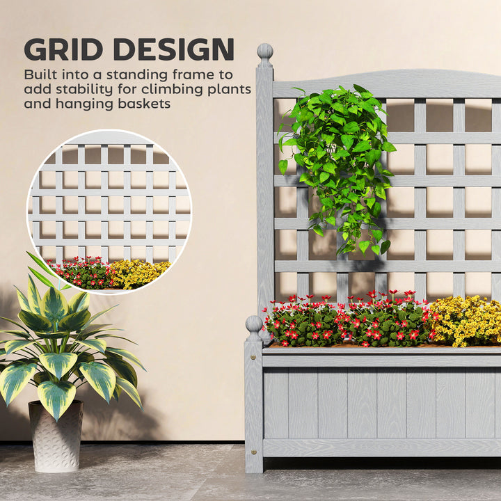 Garden Planters with Trellis for Climbing Vines, Wood Raised Beds for 