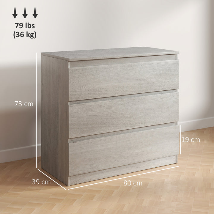 Chest of Three Drawers - Grey Wood Effect