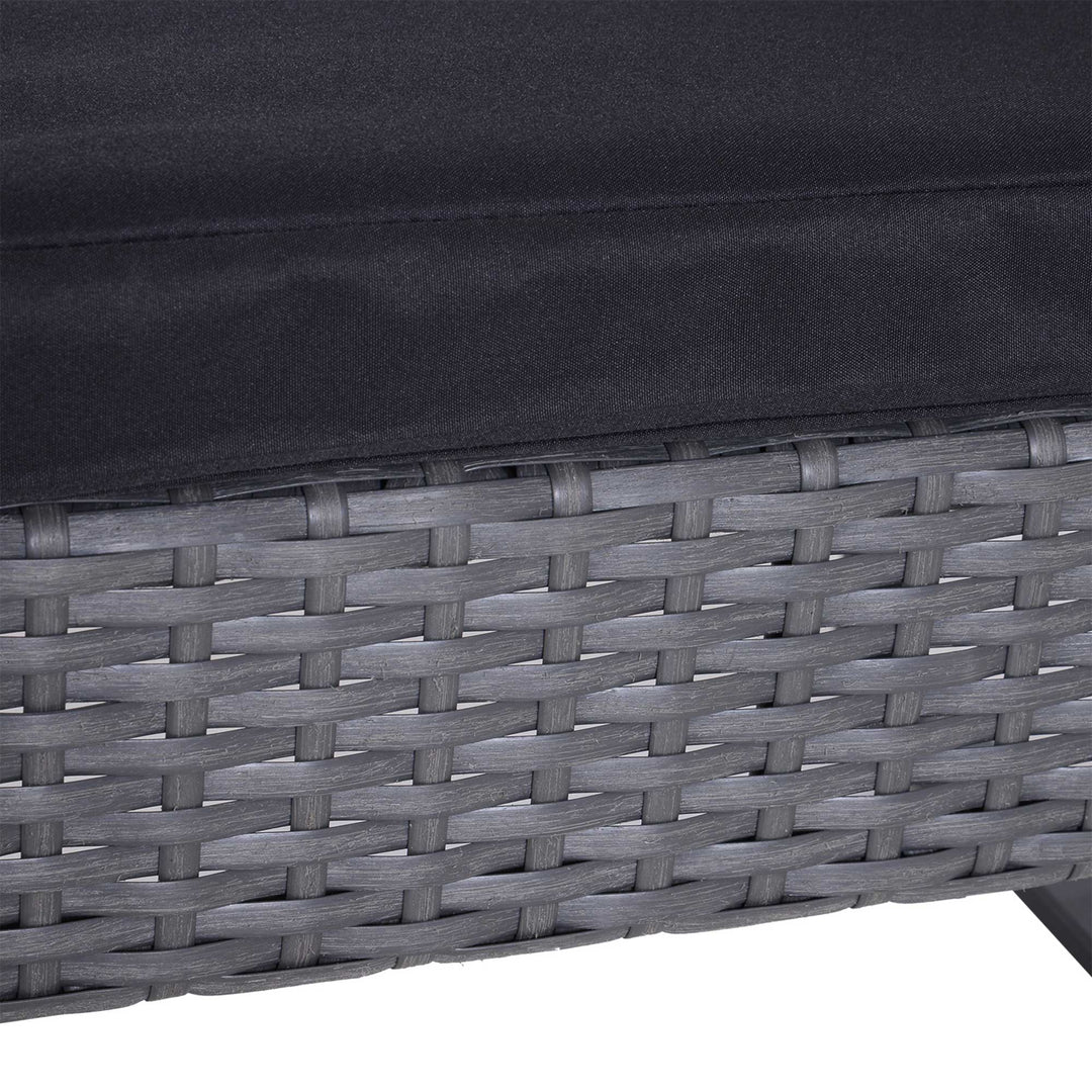 2 Seater Rattan Patio Set W/ Cushions-Grey/Black