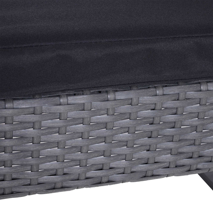 2 Seater Rattan Patio Set W/ Cushions-Grey/Black