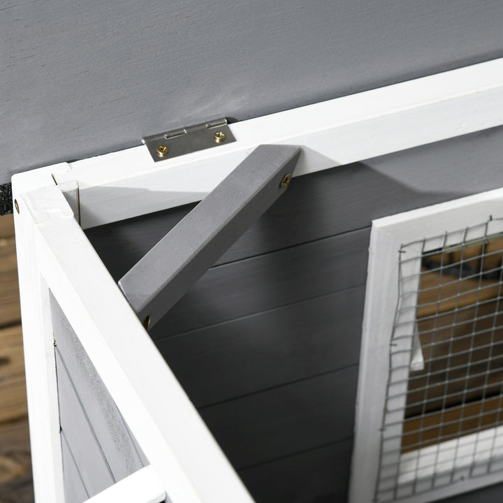 Wooden Dog Kennel for Outside, for Medium Dogs, 65H x 97L x 72Wcm, Grey