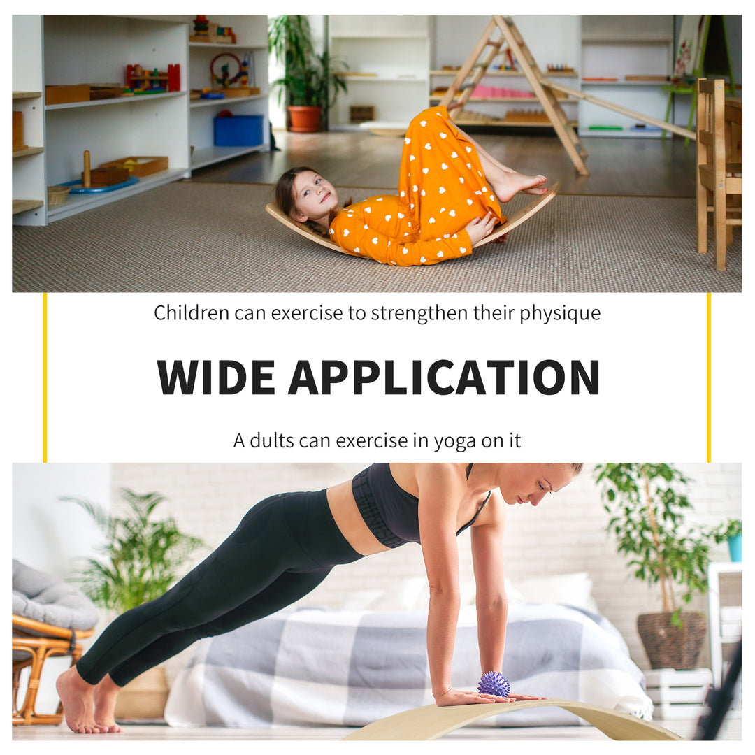 MCL Wood Wobble Board with Ropes, Balance Board for Full Body Workout, Multipurpose for Kids and Adults