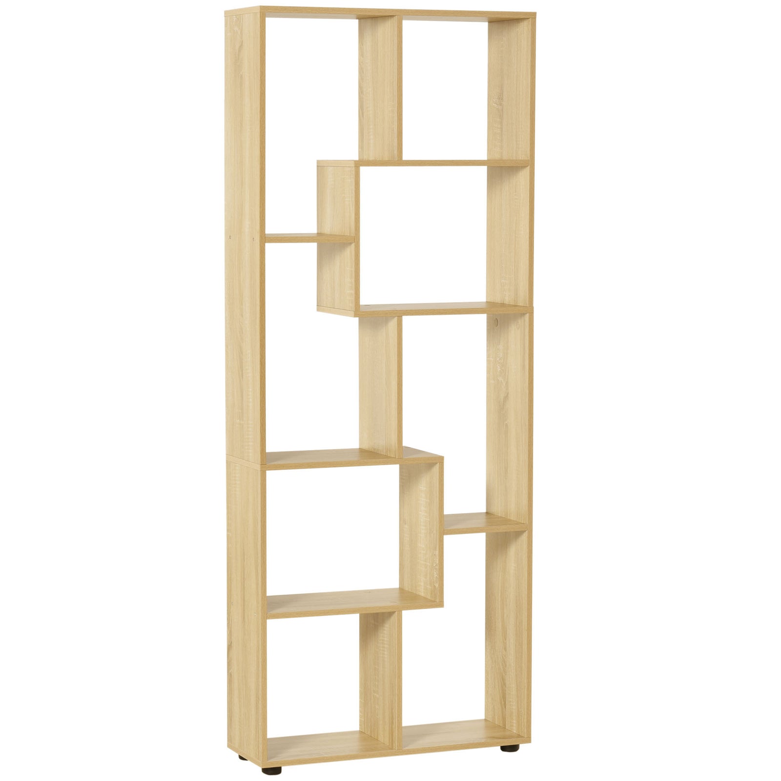 8-Cube Bookcase, Tall Display Shelf, Standing Storage Rack for Study Room, Living Room, 70 x 24 x 178cm, Natural