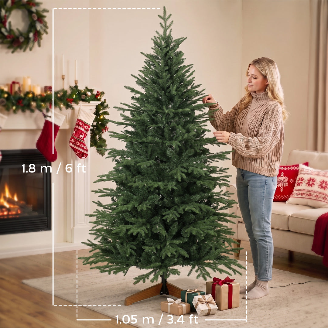 180 cm Artificial Christmas Tree Full Hinged Xmas Tree Solid Pine - view 3