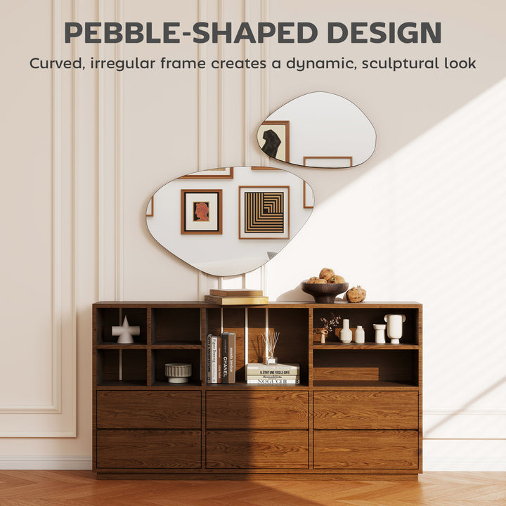 Set of 2 Pebble-Shaped Wall Mirror