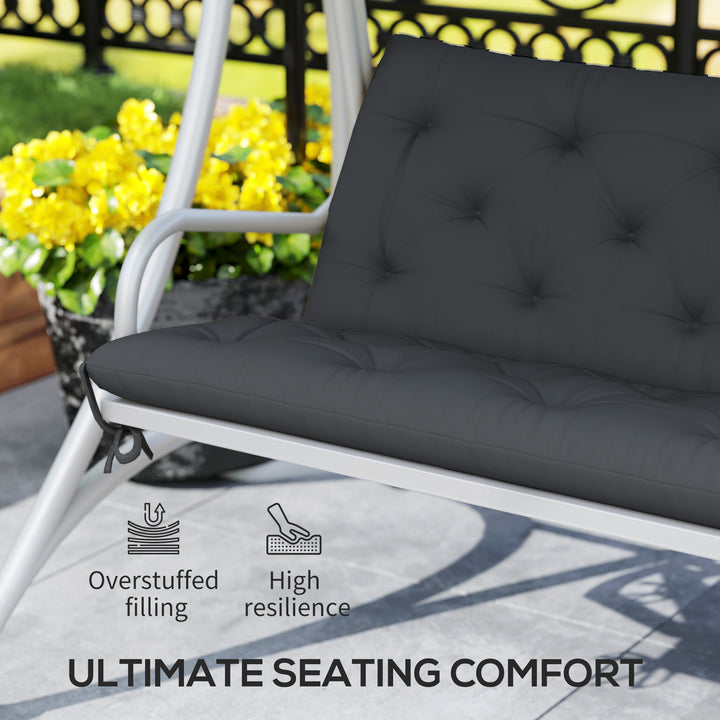 3 Seater Bench Pad, Garden Swing Chair Cushion with Back and Ties, Tuf