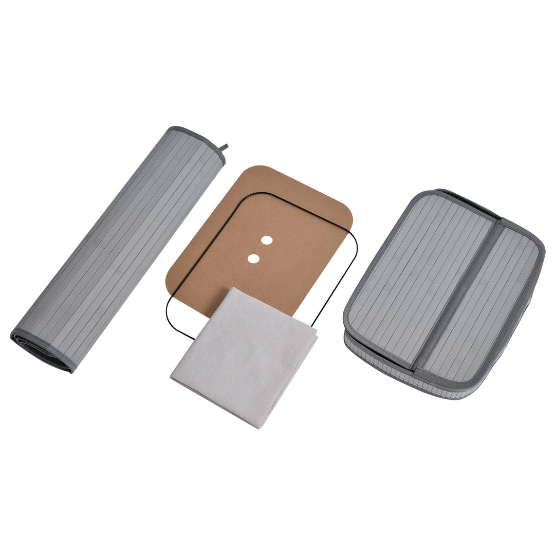 MCL 70L Natural Wood Laundry Basket A Compartment w/Flip Lid Removable Lining Handles Board Base Foldable Durable Water-Resistant Dirty Clothes Storage Home Organisation Grey