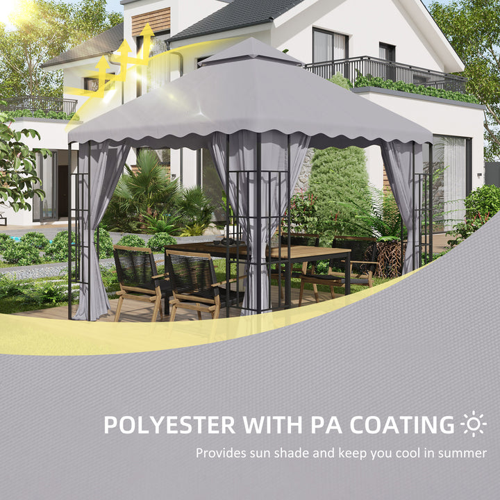 Outsunny Replacement Gazebo Canopy Cover 3x3m, Dual
