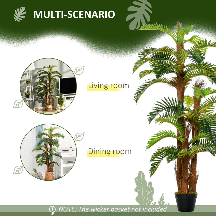 Artificial Plant Tropical Palm in Pot, Fake Plants for Home Indoor Decor, 150cm, Green