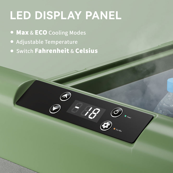 30L Portable Car Refrigerator - Light Green and Grey