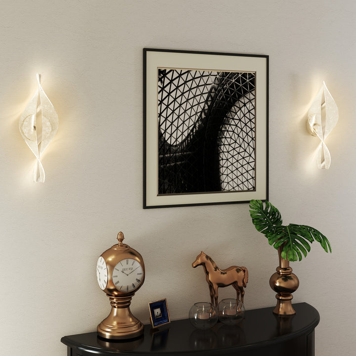 Led Wall Lamp 2 Pack, 13W Modern Indoor Spiral Wall Light, Colour Temperature Adjustable 3000K/4000K/6500K, for Bedroom, Living Room, Hallway, Stairs, Silver Tone