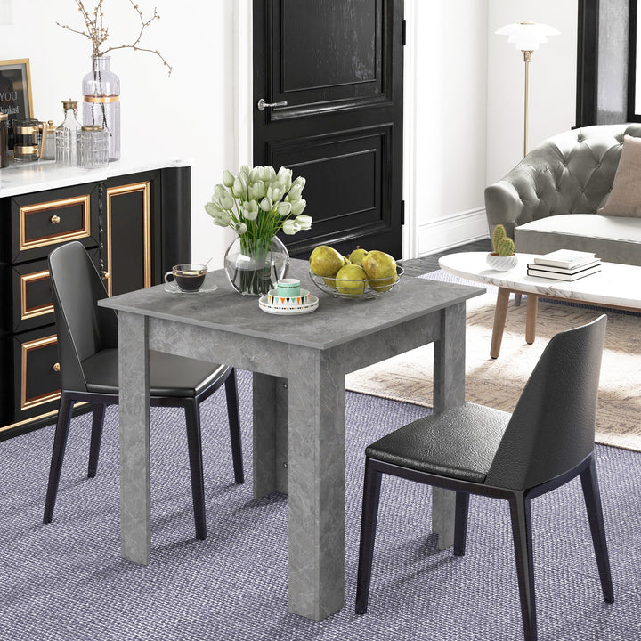 MCL Square Dining Table, Modern Small Dining Table with Faux Cement Effect, Space Saving, Non-slip Foot Pads, Cement Grey