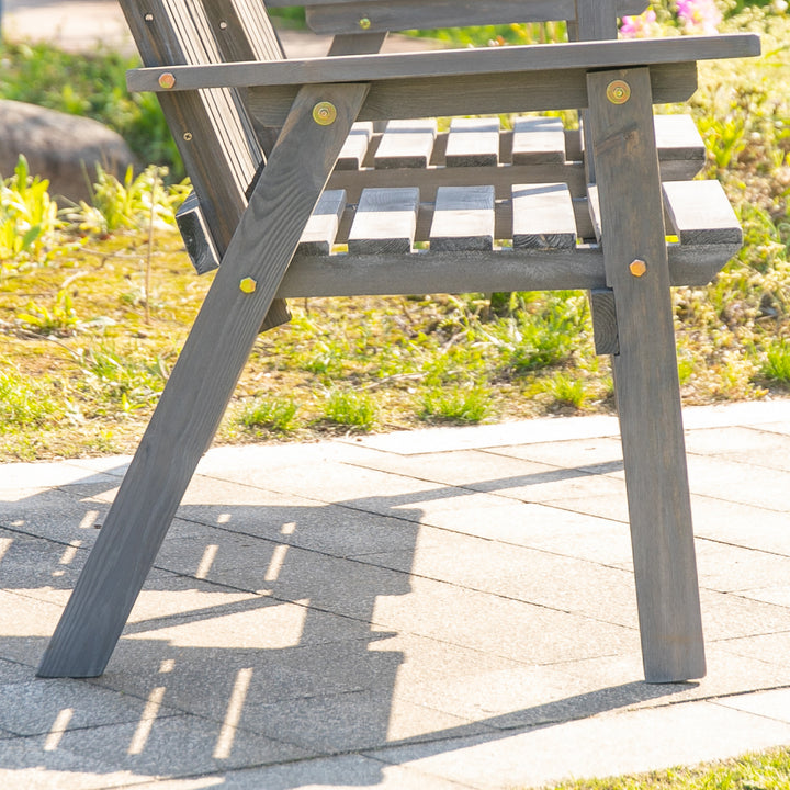 2-Seater Garden Bench Antique Loveseat for Yard, Lawn, Porch, Patio, Steel, Grey