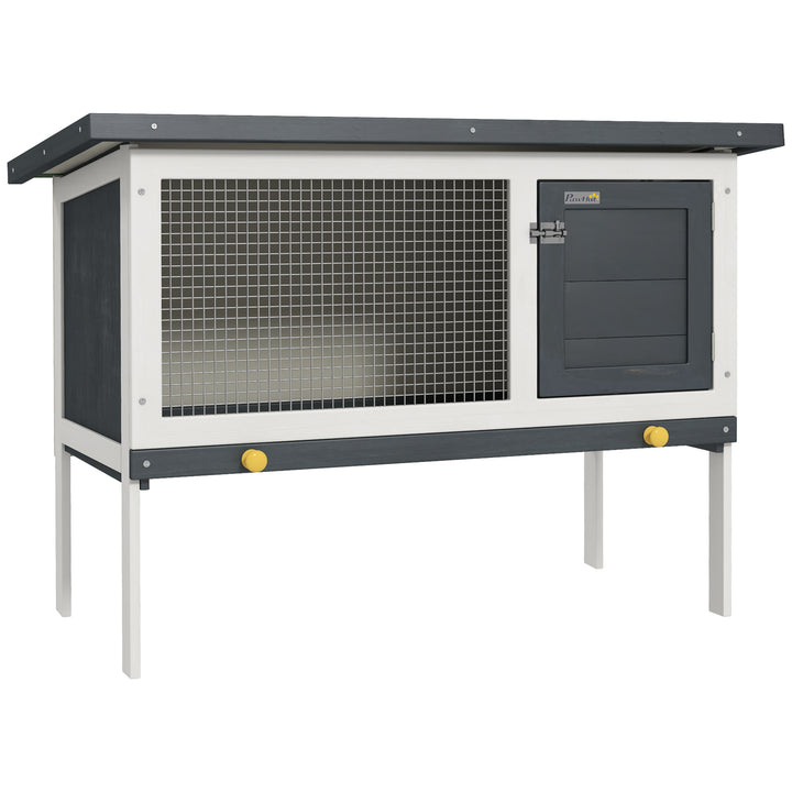 Wooden Rabbit Hutch Guinea Pig Hutch Bunny Cage Small Animal Habitat Openable Asphalt Roof for Outdoor Use 90 x 45 x 65 cm