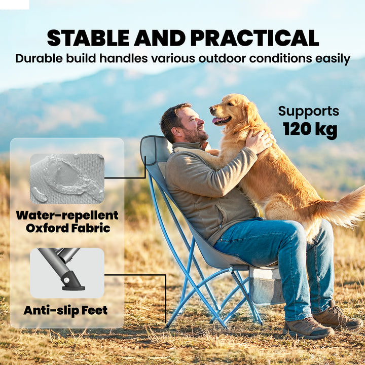 Camping Chair for Adults Heavy Duty Folding Camp Chair with Side Pocke