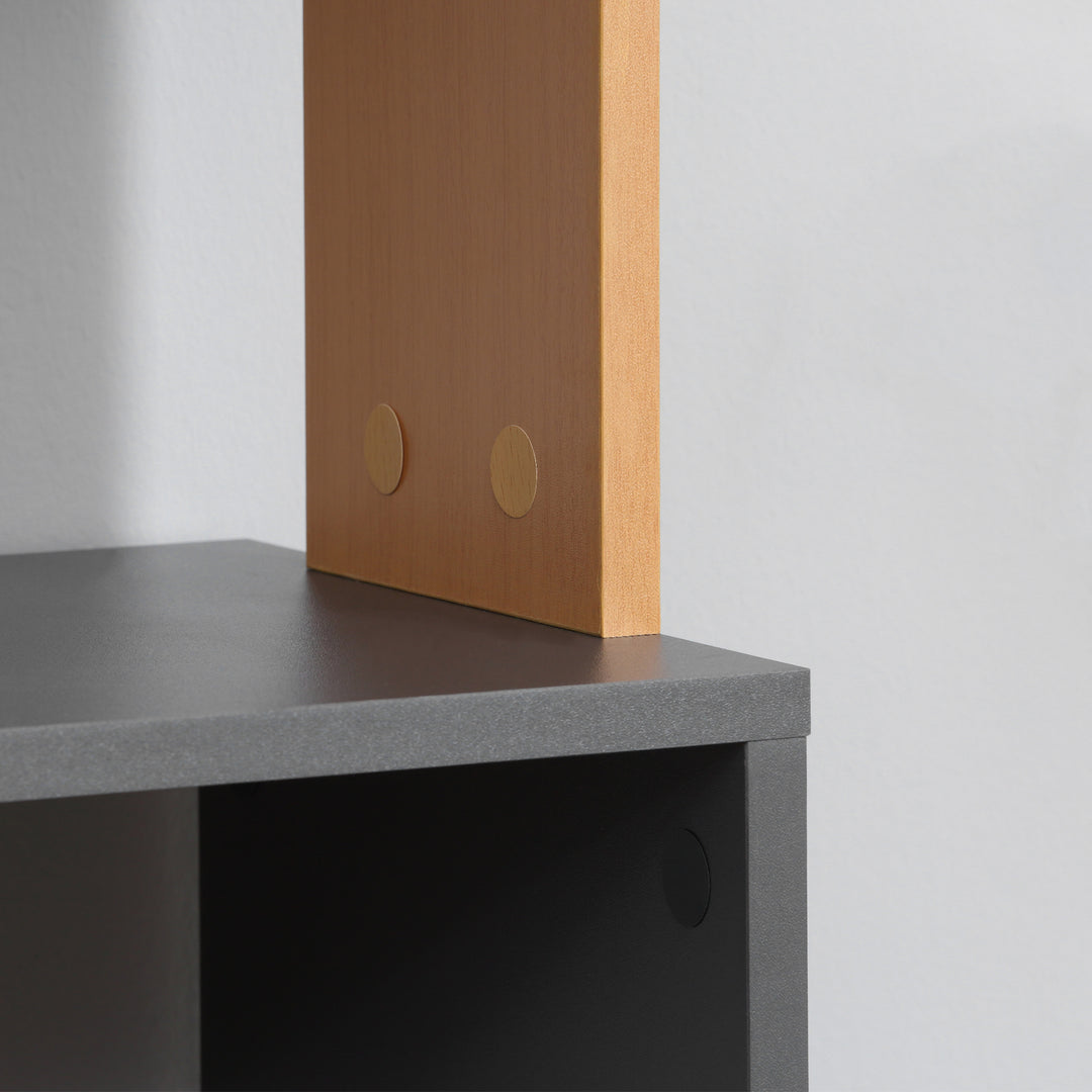 MCL Modern 5-Tier Bookshelf, Freestanding Bookcase Storage Shelving for Living Room Home Office Study, Brown and Dark Grey