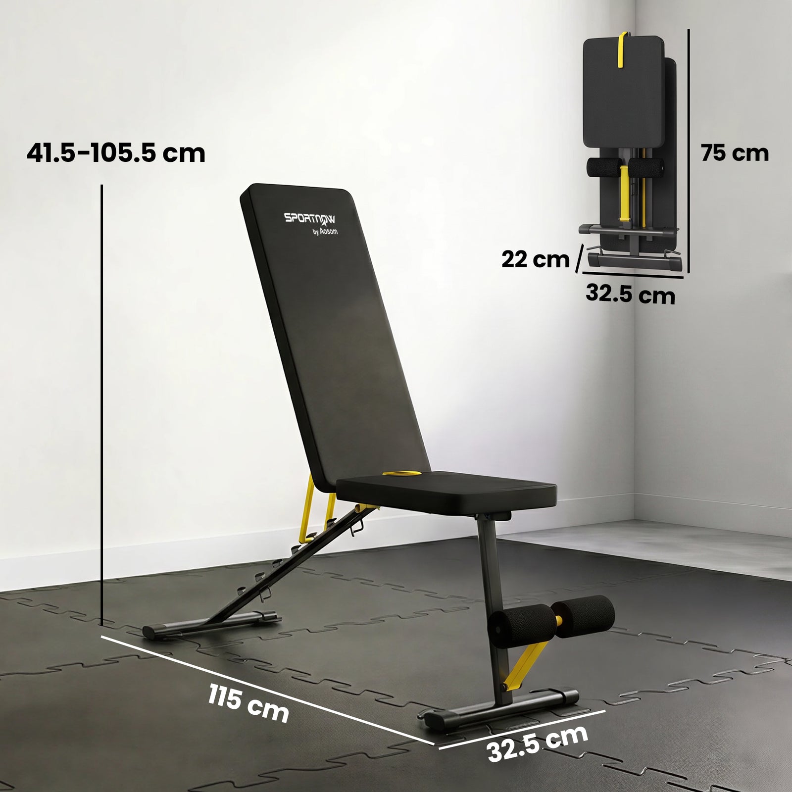 Adjustable Weight Bench, 300kg Incline Decline Flat Foldable Bench Pre