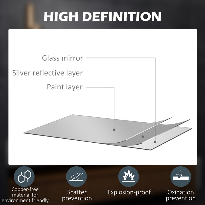 LED Bathroom Mirror with Lights, 3X Magnifying Mirror, Dimming Lighted Bathroom Mirror, Vanity Mirror with 3 Colour Front and Backlit, Smart Touch, Anti-Fog, Horizontal and Vertical, 80x60cm
