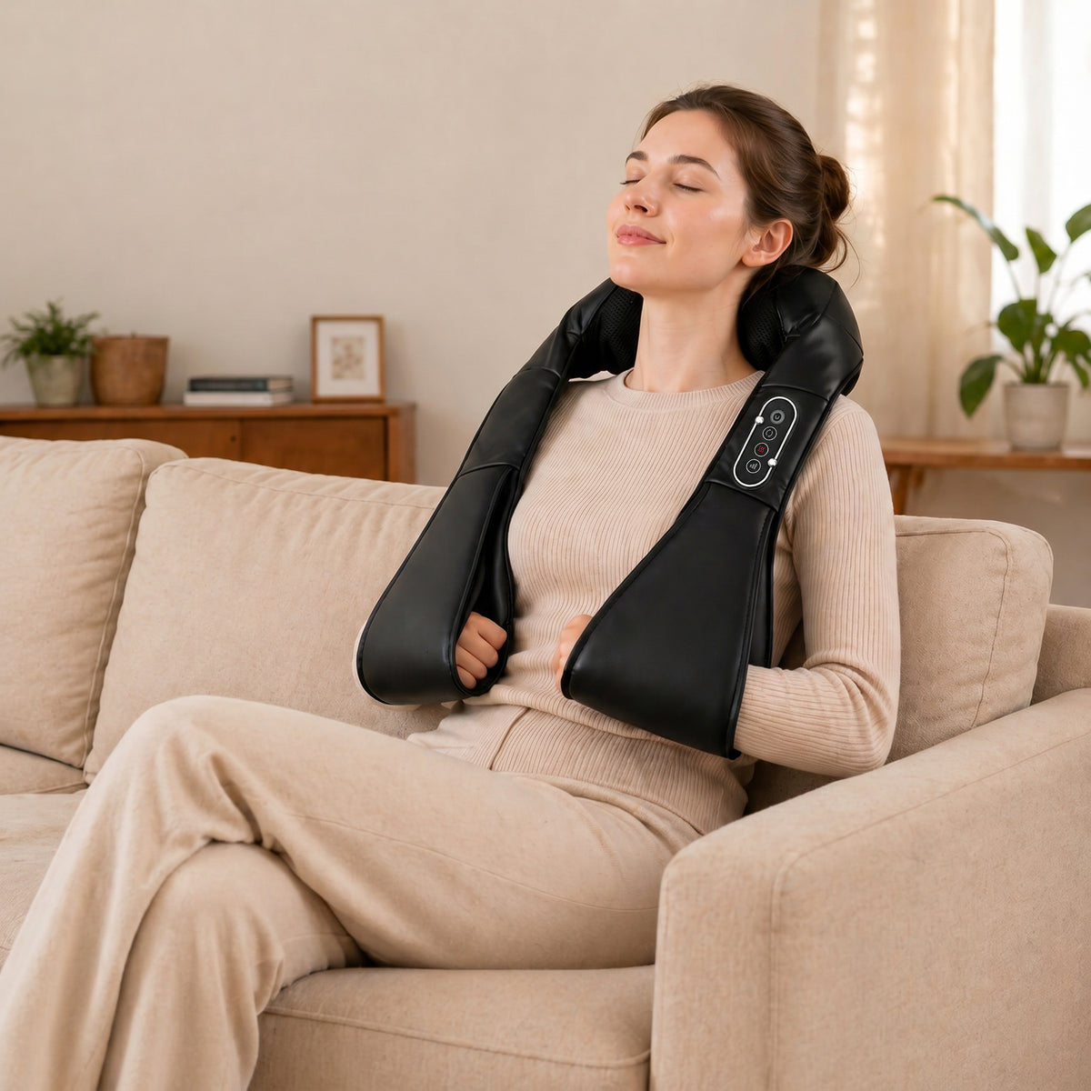 Neck and Shoulder Massager with Heat, Deep Tissue Shiatsu 3D Kneading 