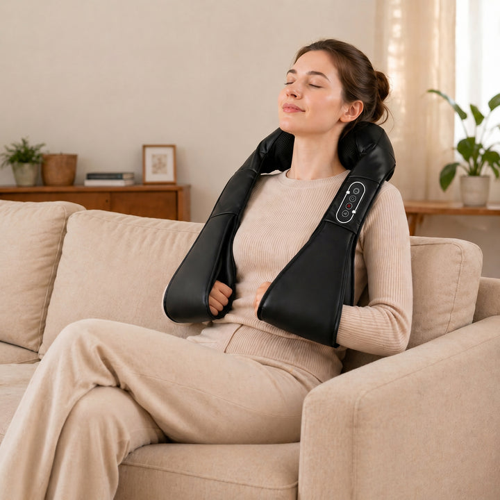 Neck and Shoulder Massager with Heat, Deep Tissue Shiatsu 3D Kneading 
