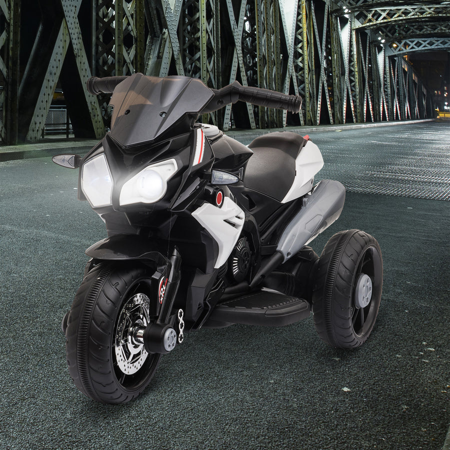 Kids Electric Motorcycle Ride-On Toy, with Three Wheels, Music, Horn, Lights