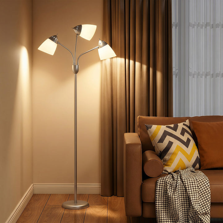 Arc Tree Floor Lamp with 3 Adjustable Rotating Lights, Industrial Stan