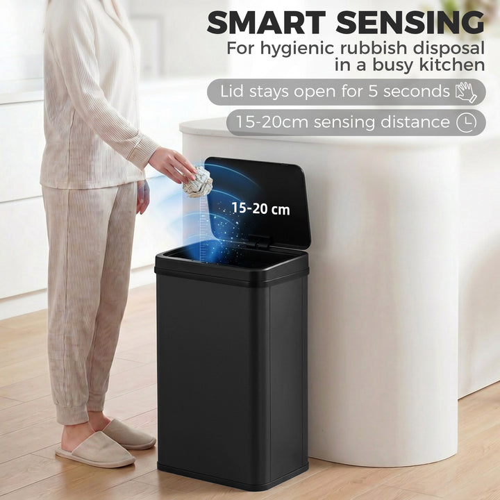 40L Sensor Bin with Soft-Close Lid, Stainless Steel Automatic Touchles
