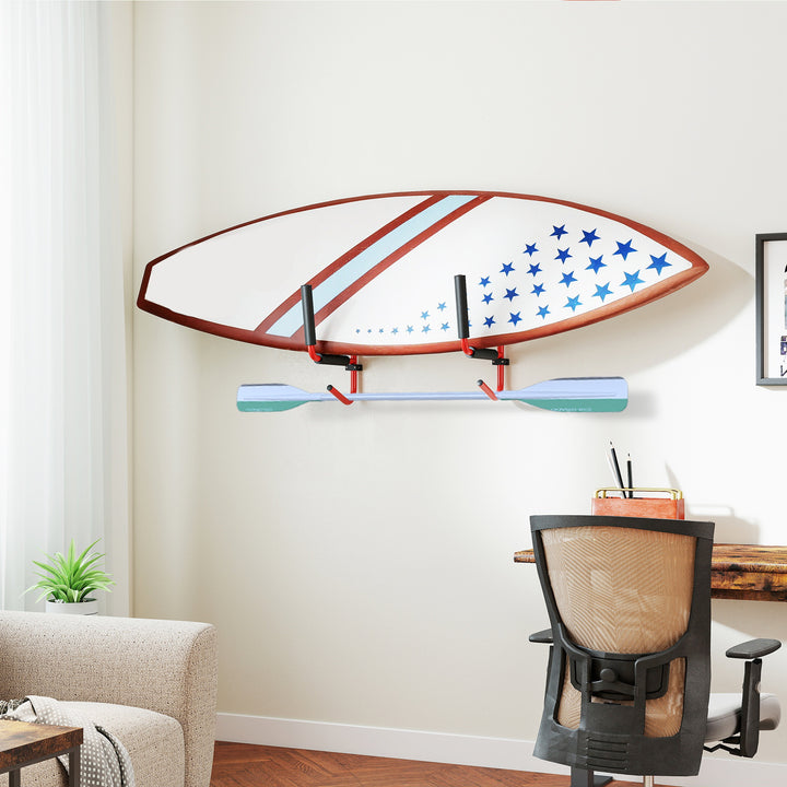 MCL Kayak Canoe Heavy Duty Wall Mounted Storage Holder Rack Heavy Duty Storing Hangers Red