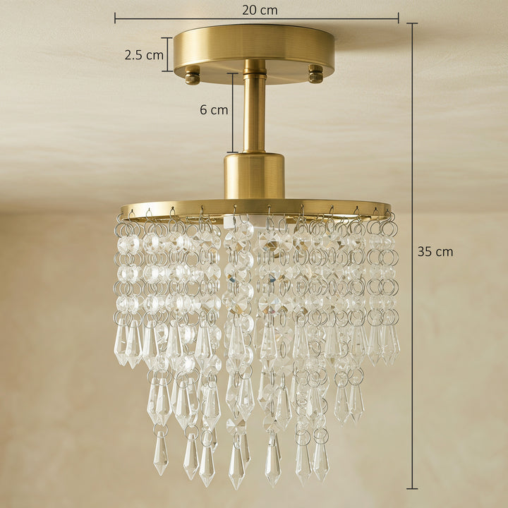 Crystal Ceiling Light with 57 Crystal Strands, Ceiling Light with - view 3
