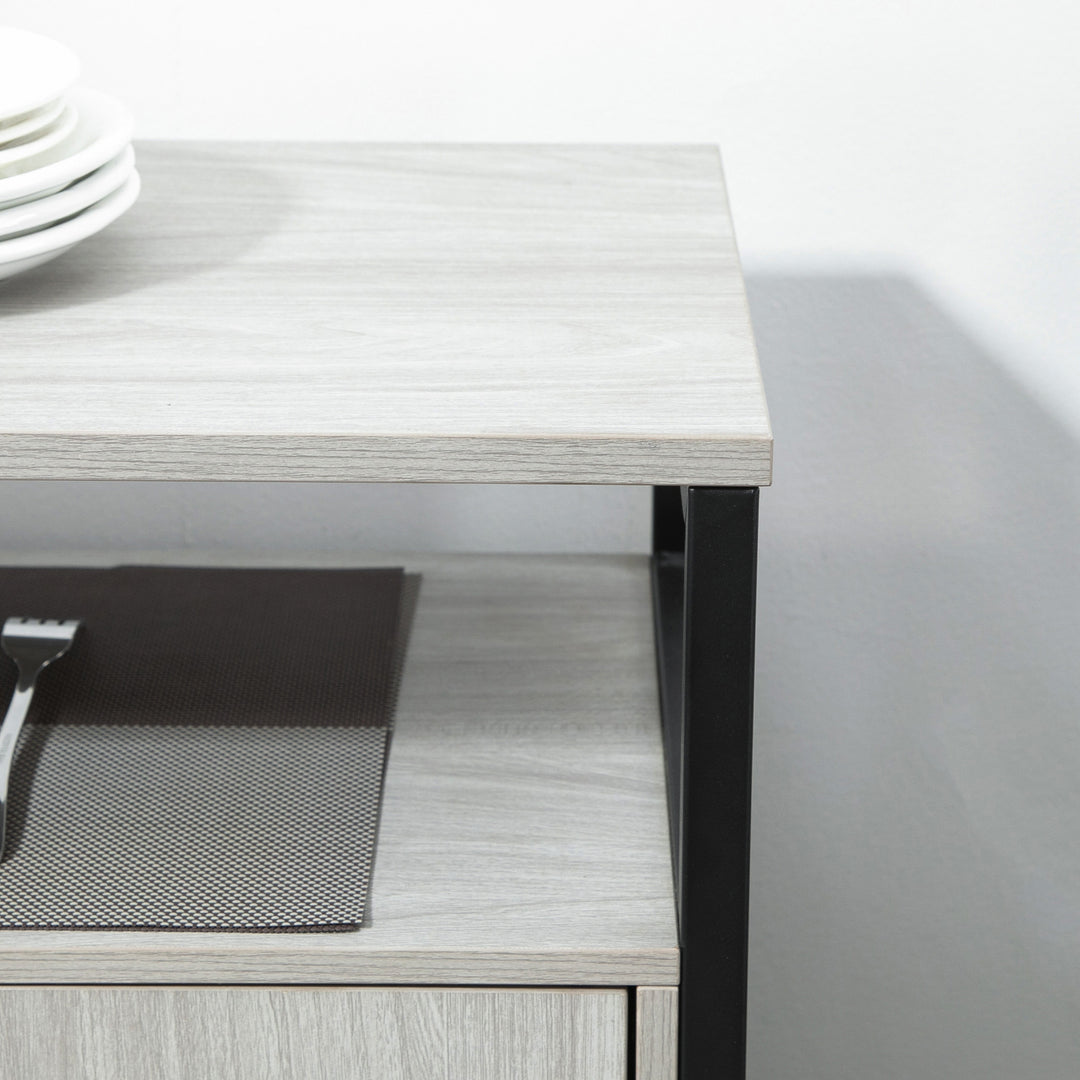 MCL Modern Sideboard, Steel Frame Storage Cabinet with 2 Doors and Adjustable Shelves for Living Room, Hallway, Light Grey